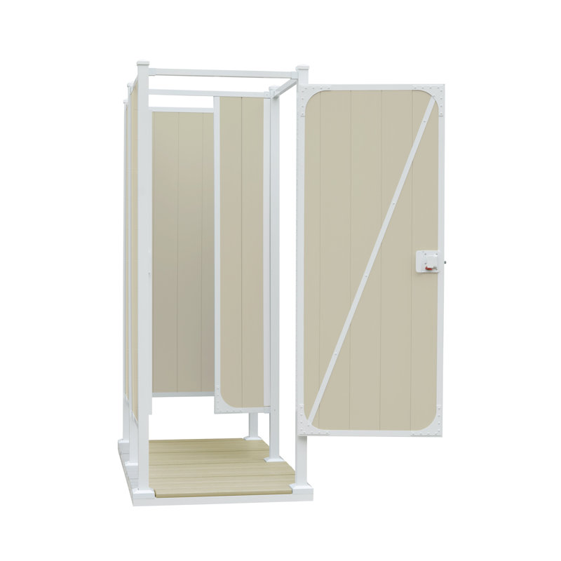 SerenityEnclosures ThreeSided Double Enclosure Free Standing Outdoor Shower Wayfair